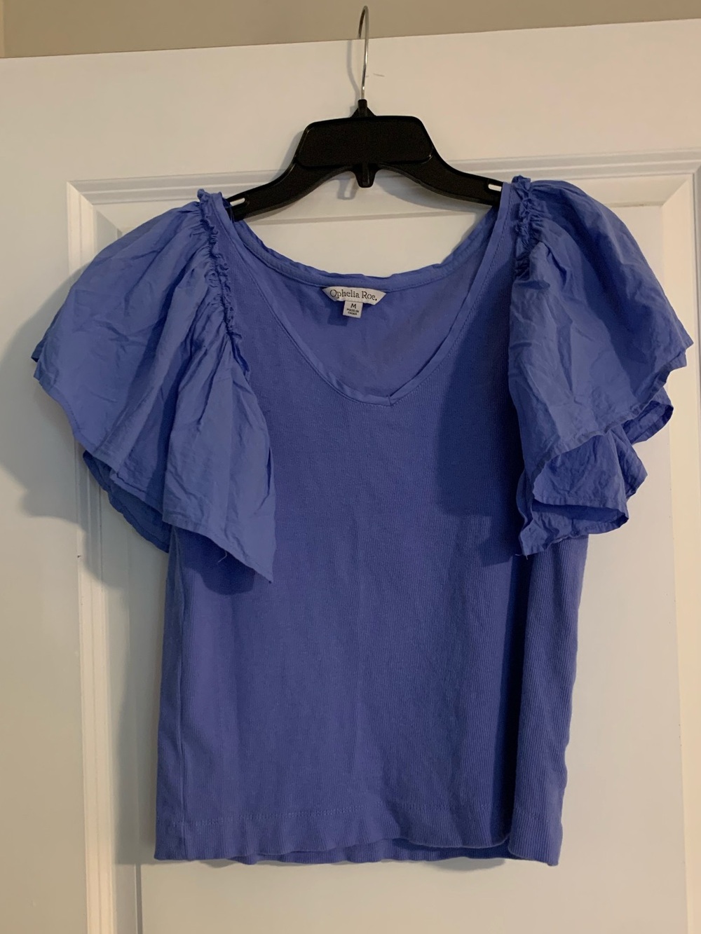 Ophelia Rose Periwinkle Ruffle Sleeve Tee